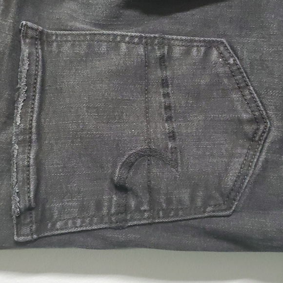 American Eagle jeans women's sz 6 black ripped holes knees super hi-rise jegging - Picture 8 of 12